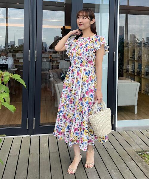 「couture brooch」 半袖ワンピース 38 ブルー レディース_画像8