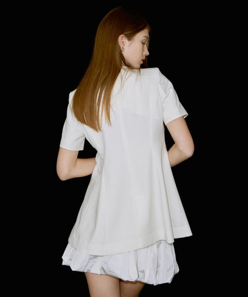 「EIMY ISTOIRE」 ノーカラージャケット FREE ベージュ レディース_画像5