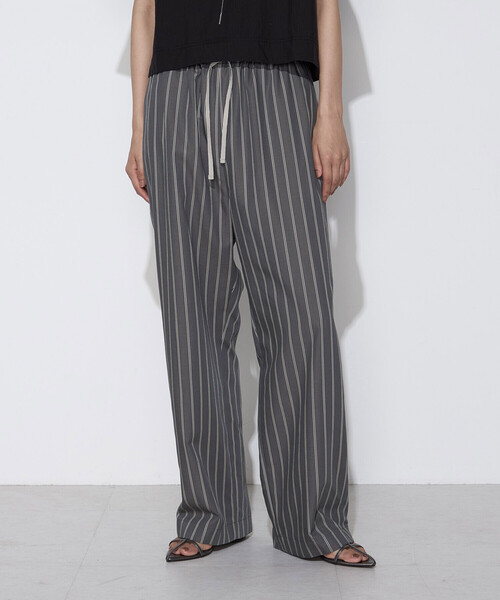 COMME CA Wardrobe パンツ リネンモダール ストライプパンツ