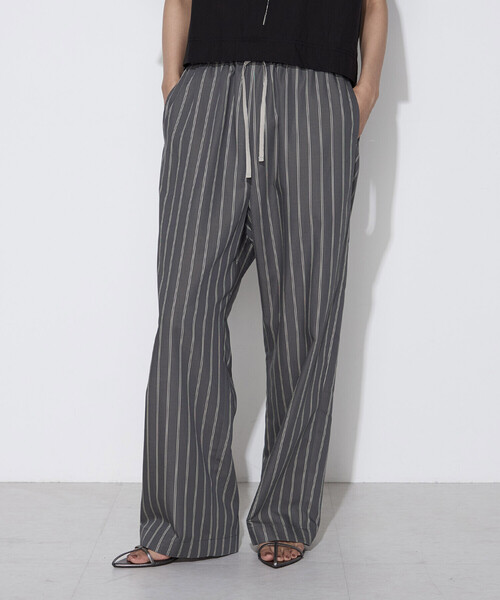 COMME CA Wardrobe パンツ リネンモダール ストライプパンツ