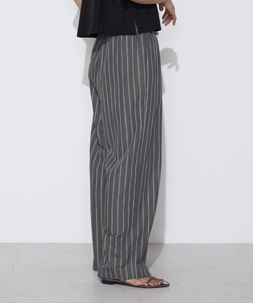 COMME CA Wardrobe パンツ リネンモダール ストライプパンツ