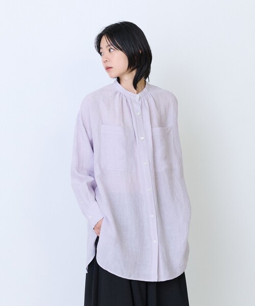 LOISIR チュニック ライトグランジリネンチュニックブラウス 
