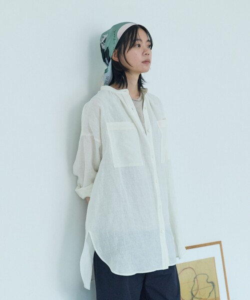 LOISIR チュニック ライトグランジリネンチュニックブラウス 