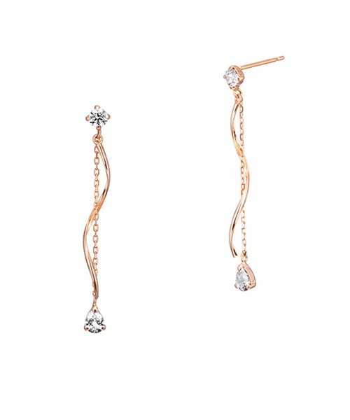 Canal4℃（カナルヨンドシー） ピアス K10ピンクゴールド ロング ピアス