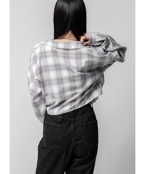 Adoon plain ブラウス シャツ 「ロゴトートバッグ付き！」開襟