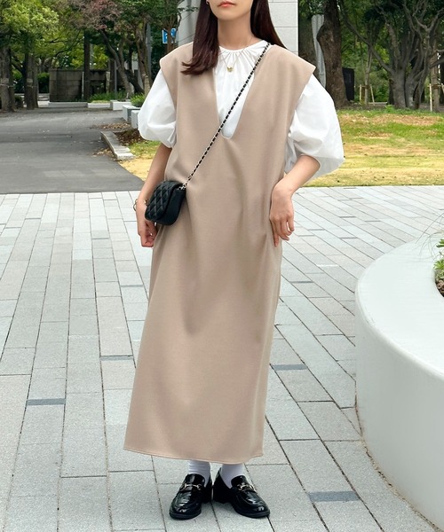 Isn't She？（イズントシー） ワンピース キーネックフレンチスリーブ