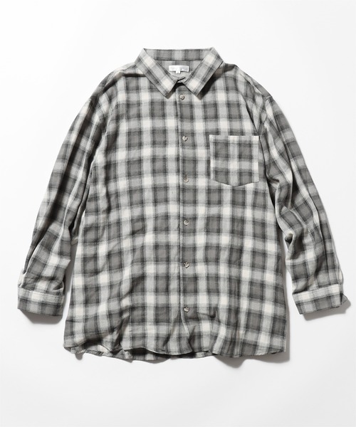 ROOP TOKYO シャツ ルーズシルエット オンブレチェック LS 長袖シャツ