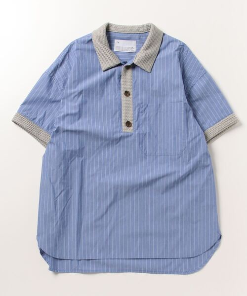 ポロシャツ 「VOAAOV」C/N DRY WASH STRIPE Polo Shirt メンズ 