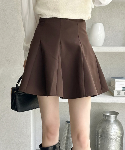 Ada. スカート ハイウエスト フレアミニスカート インナーパンツ