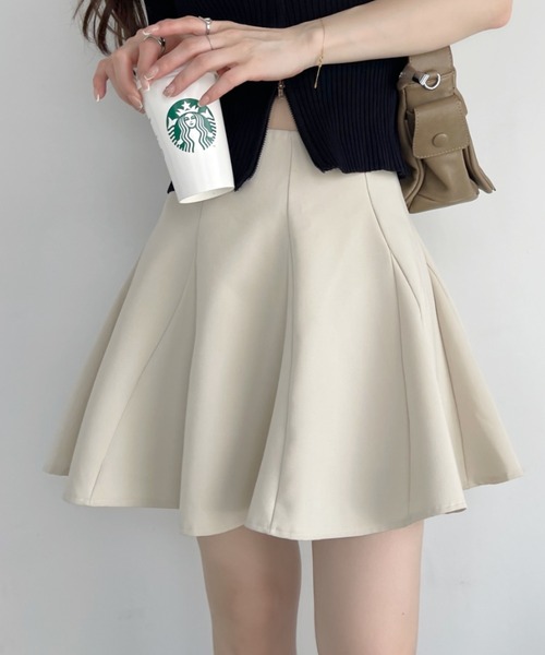 Ada. スカート ハイウエスト フレアミニスカート インナーパンツ 裏地