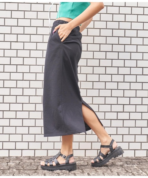 anap mimpi スカート ガーゼ裏毛バックスリットロングスカート 