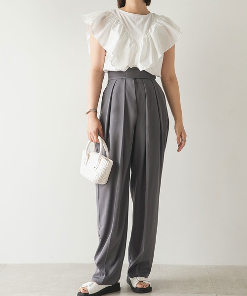 rectangle（レクタングル） パンツ ベルクロタックワイドパンツ