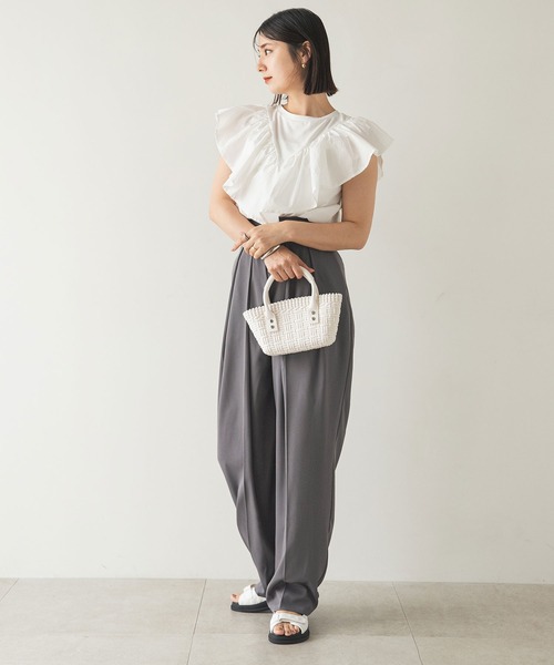 rectangle（レクタングル） パンツ ベルクロタックワイドパンツ