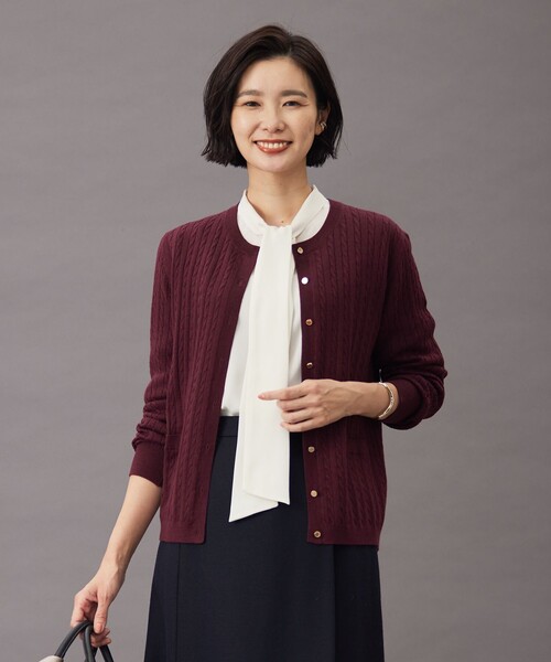 美品！J PRESS 洗える】BASIC KNIT クルーネック カーディガン 洗える】KNIT BASIC クルーネック カーディガン / J.PRESS