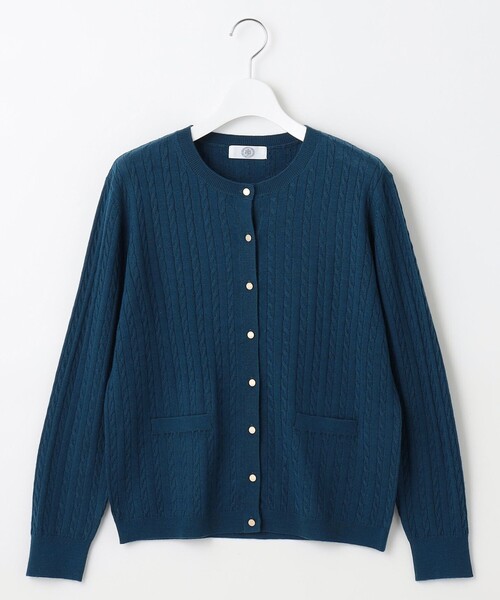 A.PRESSE ネイビー 長袖カーディガン A.PRESSE / Cashmere Suede Combination Cardigan (Navy) | twelve