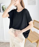 tシャツ 着映えトップス。シャーリングフレンチ...の詳細画像5