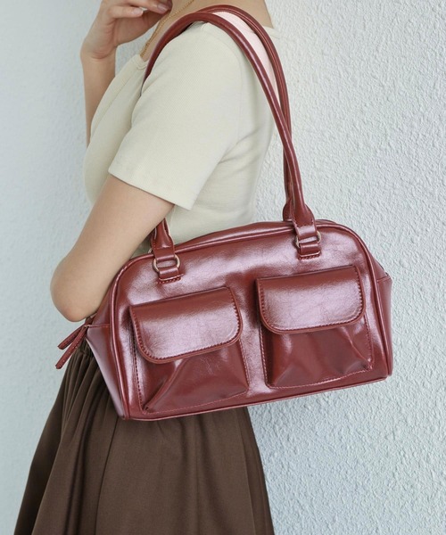 LA VORAGINE（ラ ヴォラジネ） ボストンバッグ 外ポケットボストン