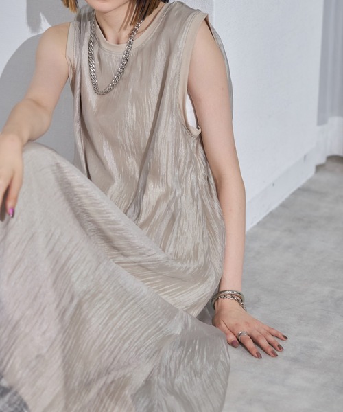 each alchemist ワンピース 異素材レイヤードノースリワンピ