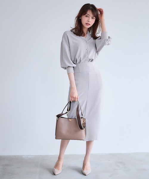 ブラウス シャツ 袖先リブキーネックシャツ レディース 12Twelve Agenda ブラウス シャツ 袖先リブキーネックシャツ