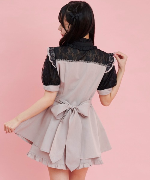 Secret Honey袖レース&ボレロ風半袖セットアップ Secret Honey（シークレットハニー） セットアップ 袖レース＆ボレロ風