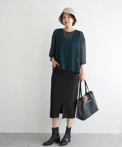シアーボーダーツイン カットソー tシャツ シアーボーダーツイン カットソー レディース