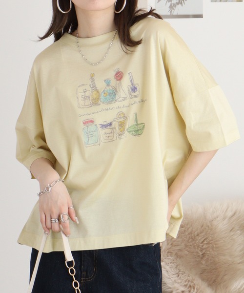 tシャツ Anna Nicola 香水瓶刺繍Ｔシャツ レディース