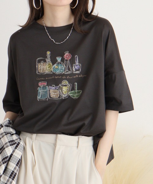 tシャツ Anna Nicola 香水瓶刺繍Ｔシャツ レディース Anna Nicola tシャツ 香水瓶刺繍Tシャツ レディース : ZOZOTOWN