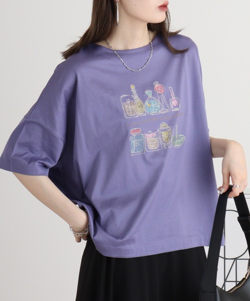 Anna Nicola tシャツ 香水瓶刺繍Tシャツ レディース : ZOZOTOWN