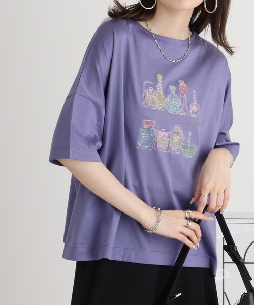 Anna Nicola tシャツ 香水瓶刺繍Tシャツ レディース : ZOZOTOWN