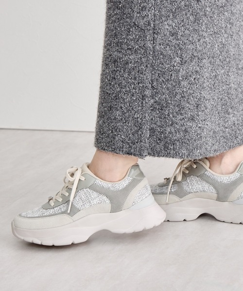 靴 HIMIKO HIMIKO スニーカー 「HIMIKO」ボリュームソールツイードスニーカー
