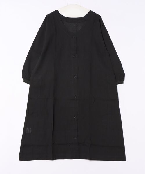 and it_ エプロン コットンリネン2way割烹着ロングエプロン