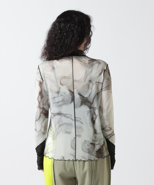 tシャツ CASANE（カサネ）別注マーブルペイントメロートップス