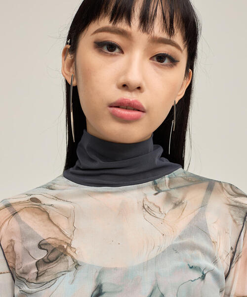 tシャツ CASANE（カサネ）別注マーブルペイントメロートップス