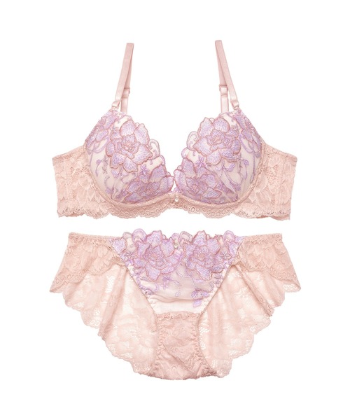 ブラジャー ショーツセット フェミニン ミルキー フラワー ＆ バック  