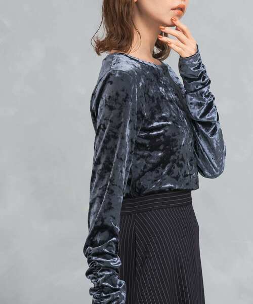 tシャツ 「WEB限定」クラッシュベロアシャーリングカットソー レディース