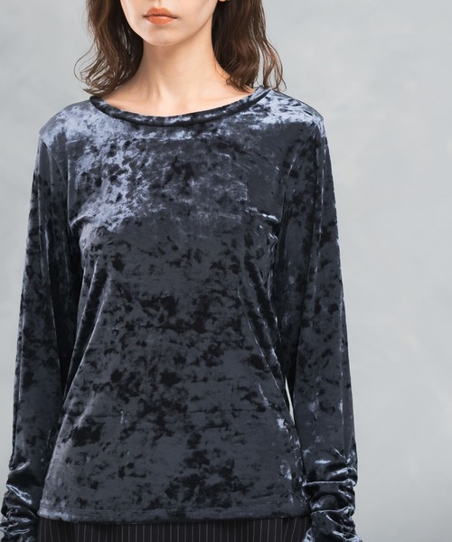 tシャツ 「WEB限定」クラッシュベロアシャーリングカットソー レディース tシャツ 「WEB限定」クラッシュベロアシャーリングカットソー