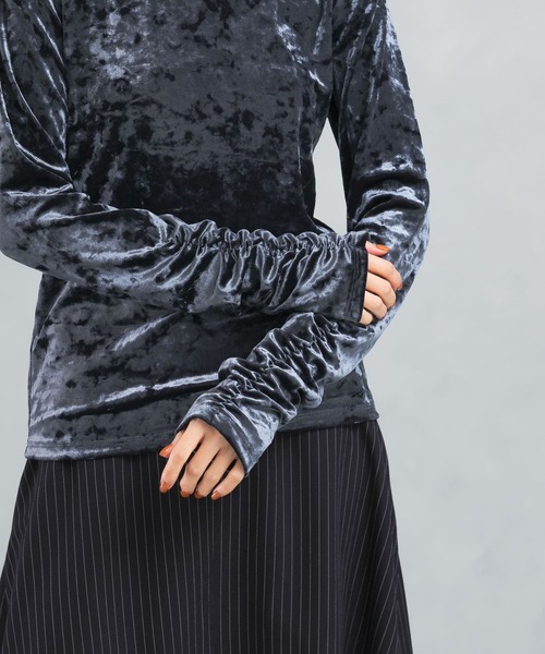 tシャツ 「WEB限定」クラッシュベロアシャーリングカットソー