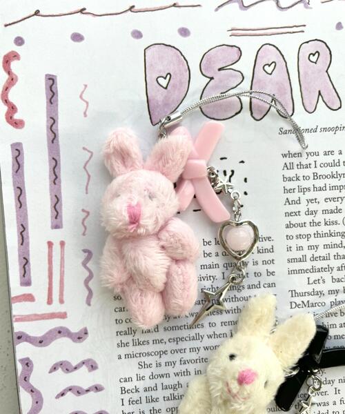 うさぎストラップ WEGO キーホルダー WEGO/ミニうさぎビーズストラップキーホルダー