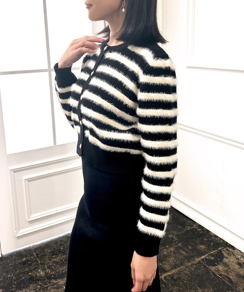 Julia Boutique（ジュリアブティック） カーディガン ボーダーシャギー