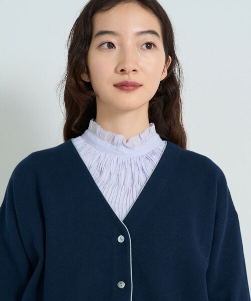 「conges payes ADIEU TRISTESSE」 ニットカーディガン FREE ブルー レディース conges payes ADIEU TRISTESSE カーディガン 14G コットン