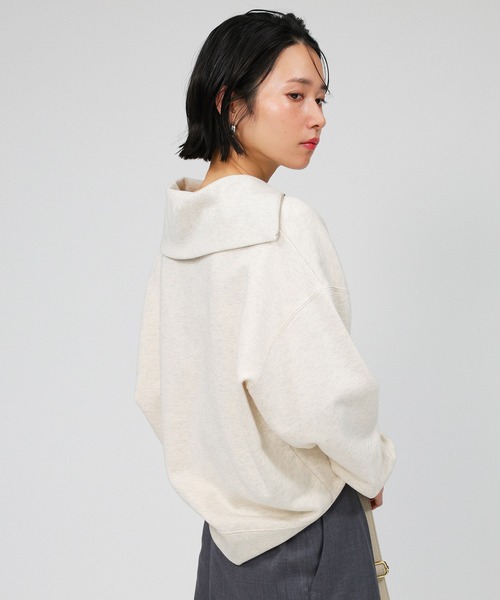 BABYLONE トレーナー スウェット 裏毛ハーフジッププルオーバー