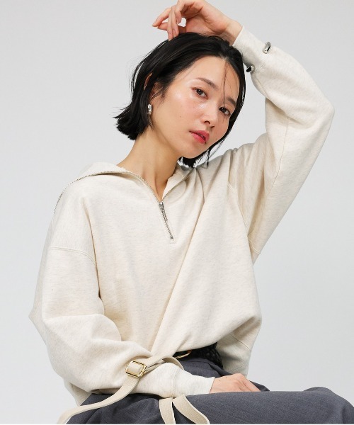 【BABYRONE 】スウェット BABYLONE トレーナー スウェット 裏毛ハーフジッププルオーバー