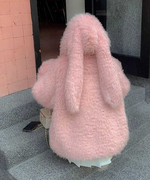 Mejoul ブルゾン アウター もこもこ うさみみ ボアファージップ