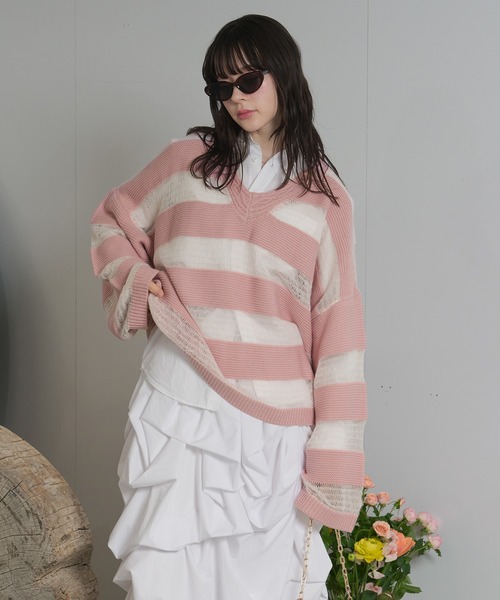 loin nuit ニット セーター sheer stripe knit / シアーストライプ