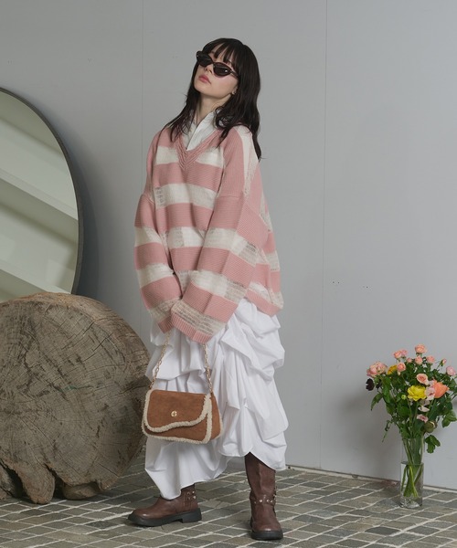 loin nuit ニット セーター sheer stripe knit / シアーストライプ 