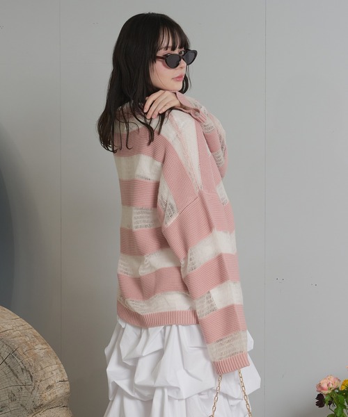 loin nuit ニット セーター sheer stripe knit / シアーストライプ