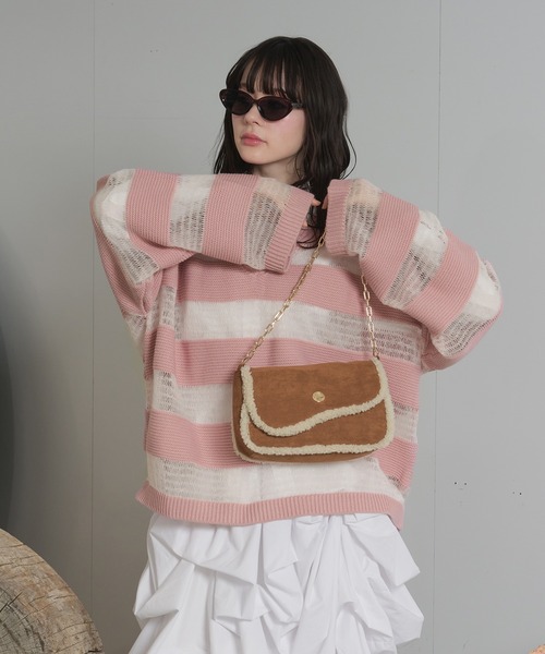 loin nuit ニット セーター sheer stripe knit / シアーストライプ