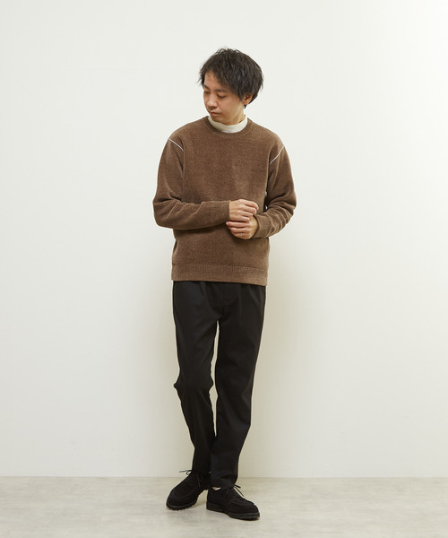 MEN'S MELROSE セーター ニット モールヤーンクルーネックニット
