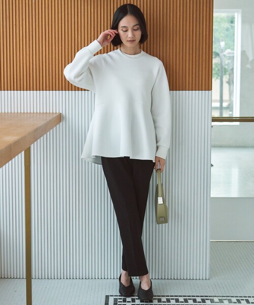 トレーナー スウェット 「洗える/ストレッチ」BEAUTY FORM JERSEY ペプラム トップス レディース 洗える/ストレッチ】BEAUTY FORM JERSEY ペプラム トップス