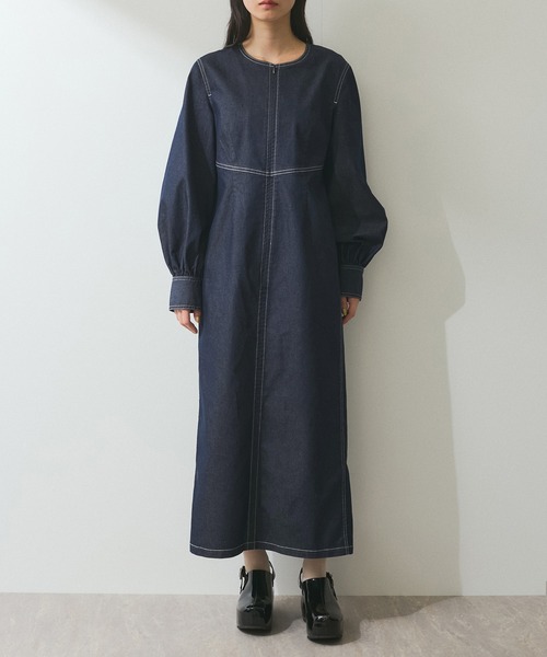 【Used美品】ADAM ET ROPE プリントパフスリーブワンピ Adam et Rope' - アダムエロペ パフスリーブワンピースの通販 by